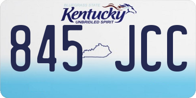 KY license plate 845JCC