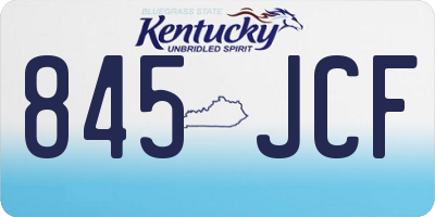 KY license plate 845JCF