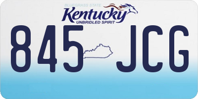 KY license plate 845JCG