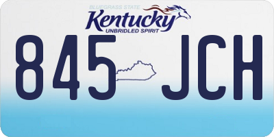 KY license plate 845JCH