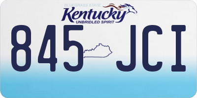 KY license plate 845JCI