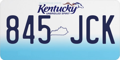 KY license plate 845JCK