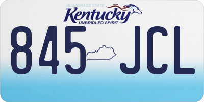 KY license plate 845JCL