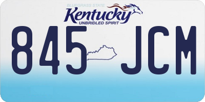 KY license plate 845JCM