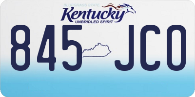 KY license plate 845JCO