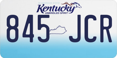 KY license plate 845JCR