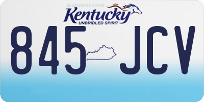 KY license plate 845JCV