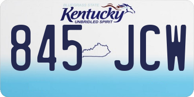 KY license plate 845JCW