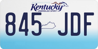 KY license plate 845JDF