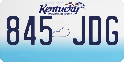 KY license plate 845JDG