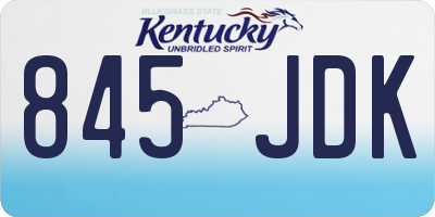 KY license plate 845JDK