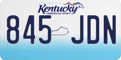 KY license plate 845JDN