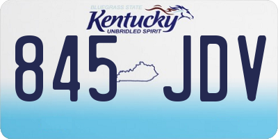 KY license plate 845JDV