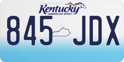 KY license plate 845JDX