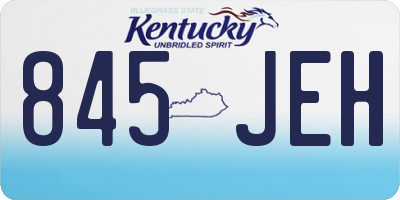 KY license plate 845JEH