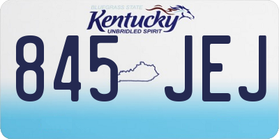 KY license plate 845JEJ