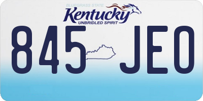 KY license plate 845JEO