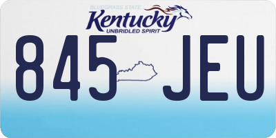 KY license plate 845JEU
