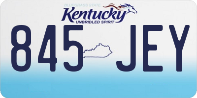 KY license plate 845JEY