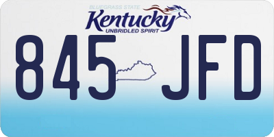 KY license plate 845JFD