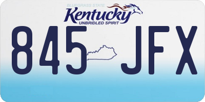 KY license plate 845JFX