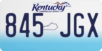 KY license plate 845JGX