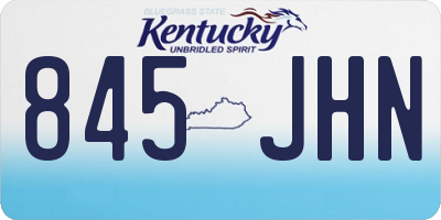 KY license plate 845JHN
