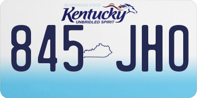 KY license plate 845JHO