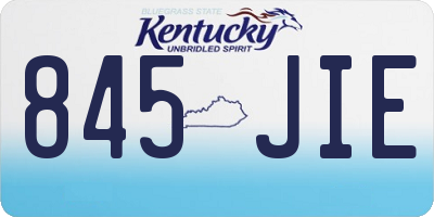 KY license plate 845JIE
