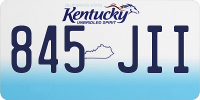 KY license plate 845JII