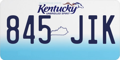 KY license plate 845JIK