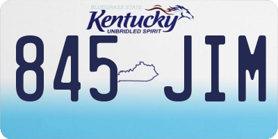 KY license plate 845JIM