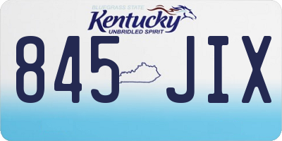 KY license plate 845JIX