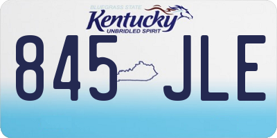 KY license plate 845JLE
