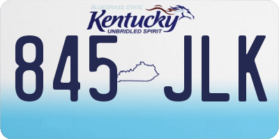 KY license plate 845JLK