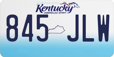 KY license plate 845JLW