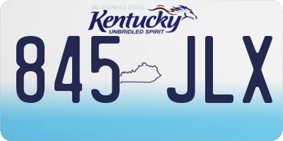 KY license plate 845JLX