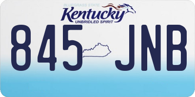 KY license plate 845JNB