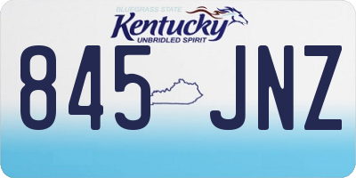 KY license plate 845JNZ