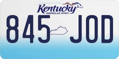 KY license plate 845JOD