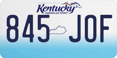 KY license plate 845JOF