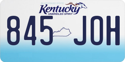 KY license plate 845JOH