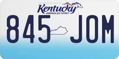 KY license plate 845JOM
