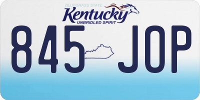 KY license plate 845JOP