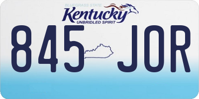 KY license plate 845JOR