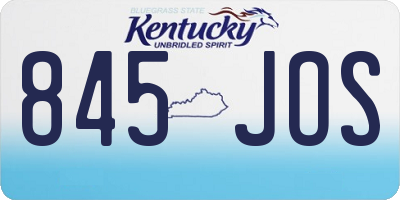KY license plate 845JOS
