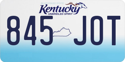 KY license plate 845JOT