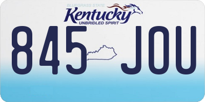 KY license plate 845JOU