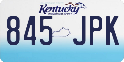 KY license plate 845JPK