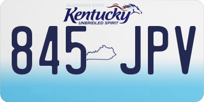 KY license plate 845JPV